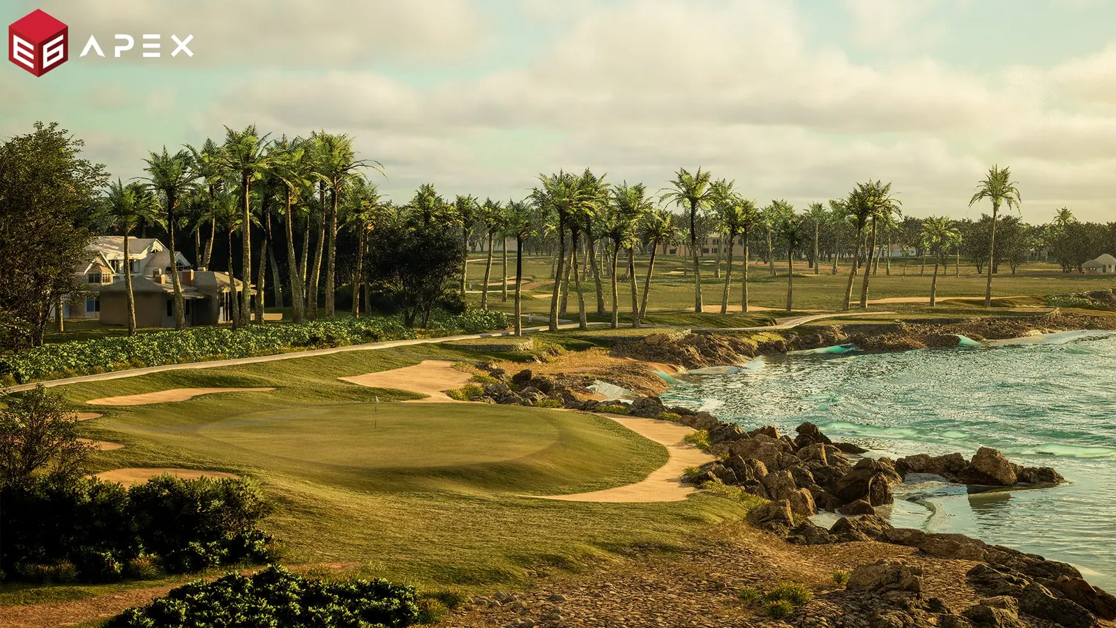Illustrative E6 golf simulation course scene