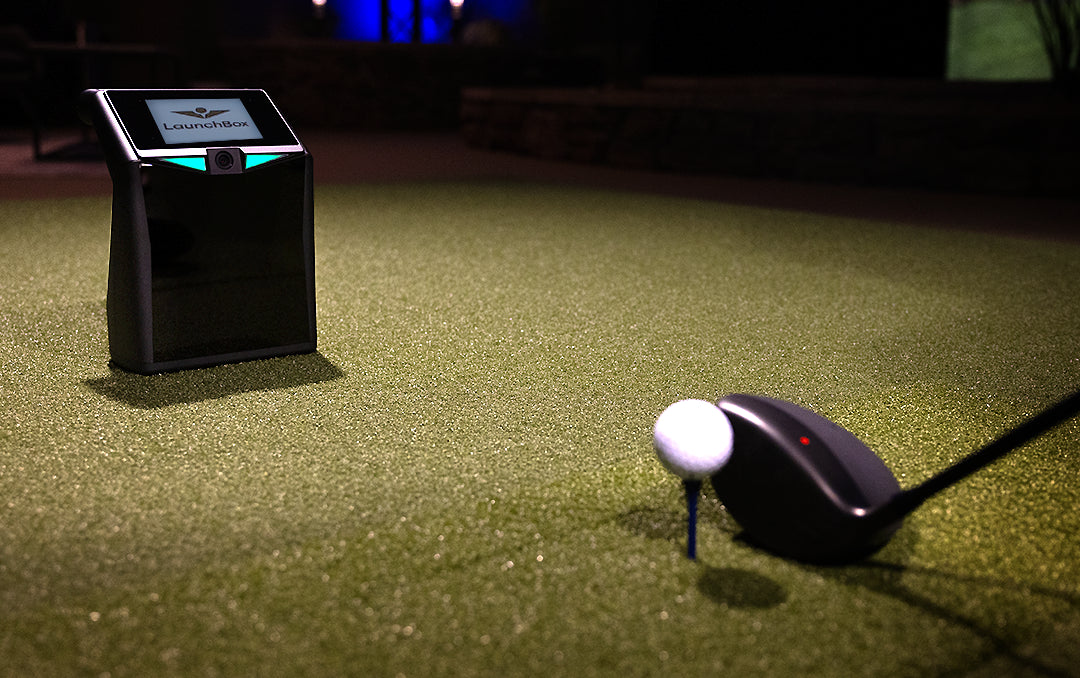 Illustrative golf simulator room configuration; not a completed TVS project