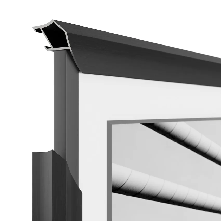 Anodized Black Prismatic alloy TV bezel manufacturer example