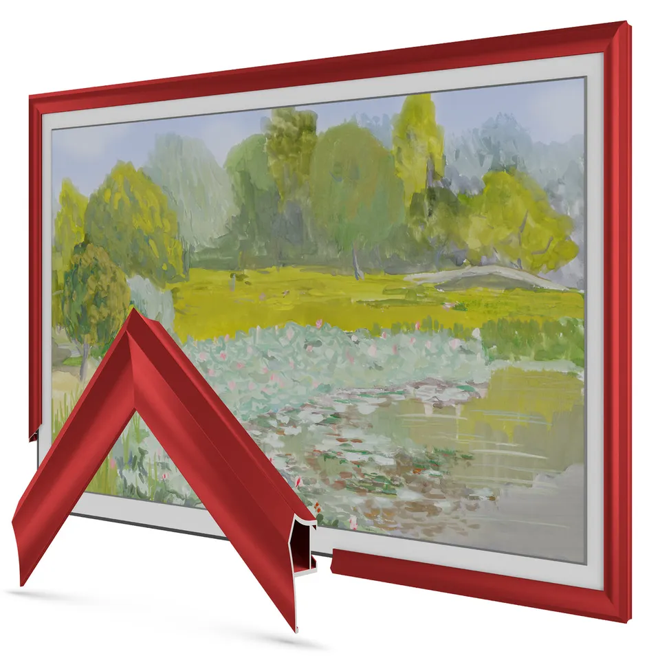 Prismatic Candy Apple Red Alloy TV frame — frame view