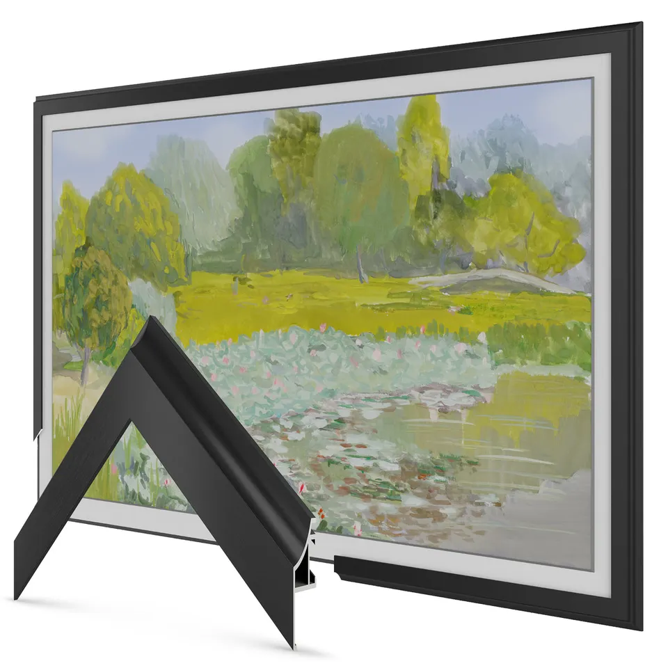 Scoop Anodized Black Alloy TV frame — frame view