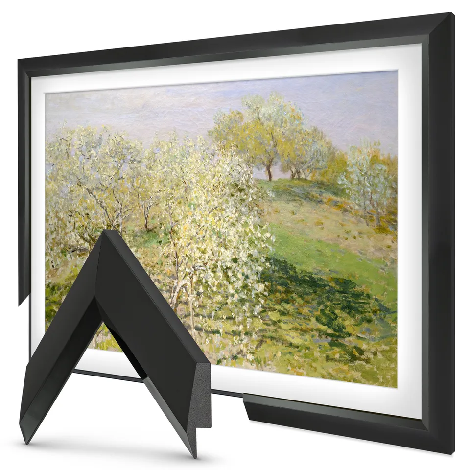 Modern Tuxedo Black Slim TV frame — frame view