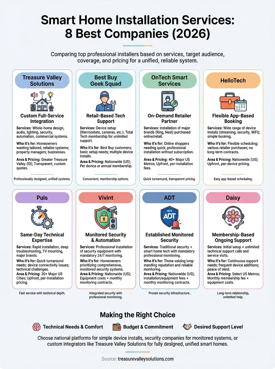 smart home installation services infographic