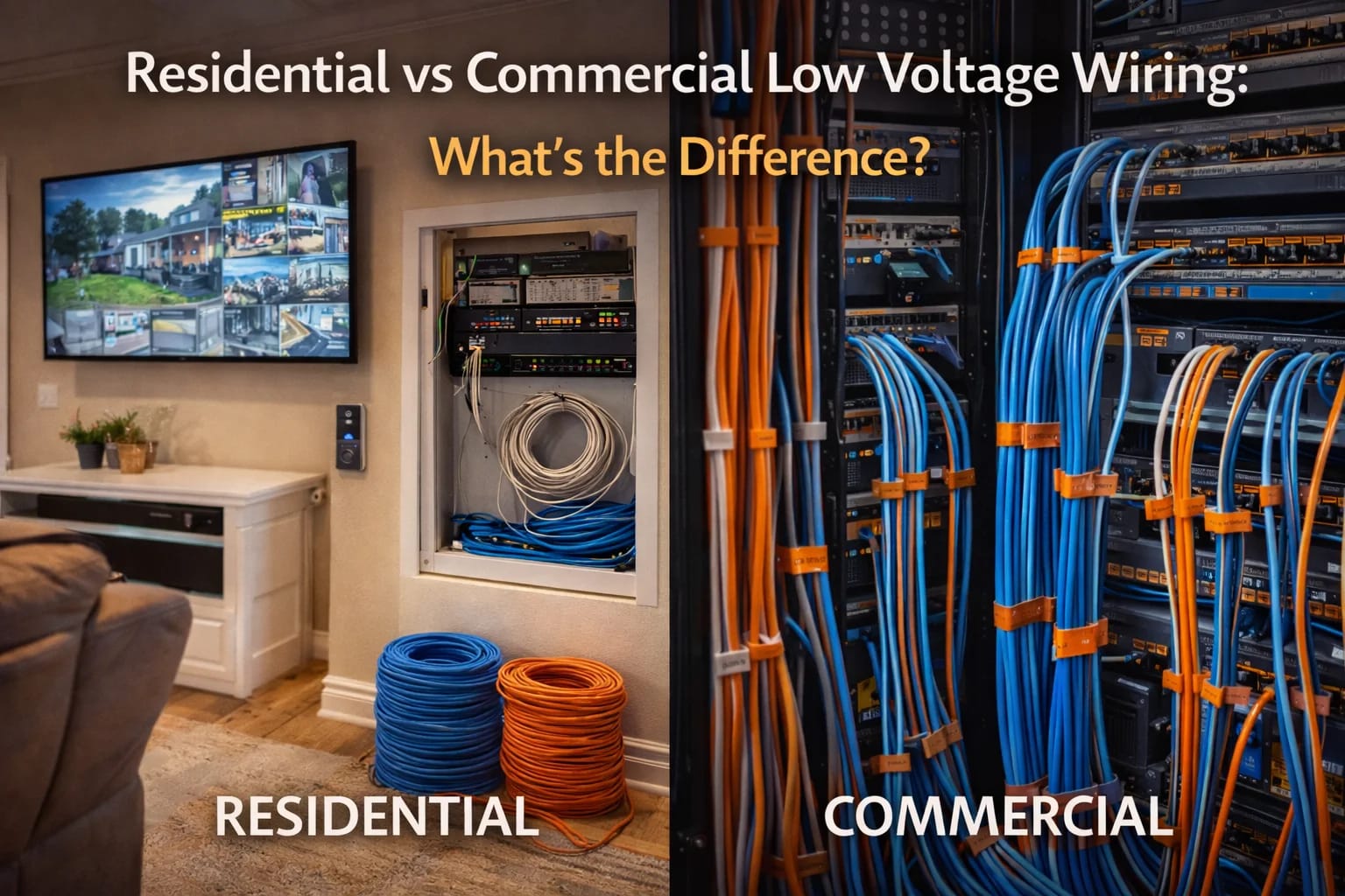 Residential vs Commercial Low Voltage Wiring: What’s the Difference?