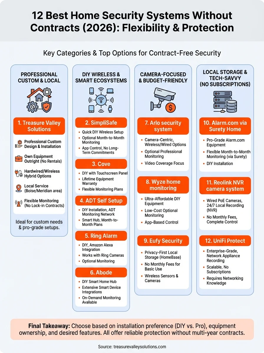 home security systems without contracts infographic