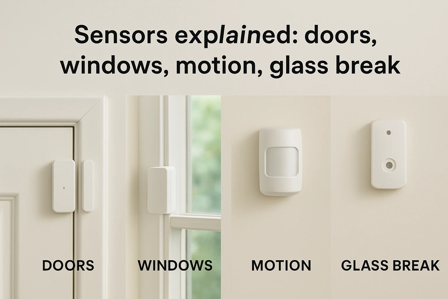 Sensors explained: doors, windows, motion, glass break