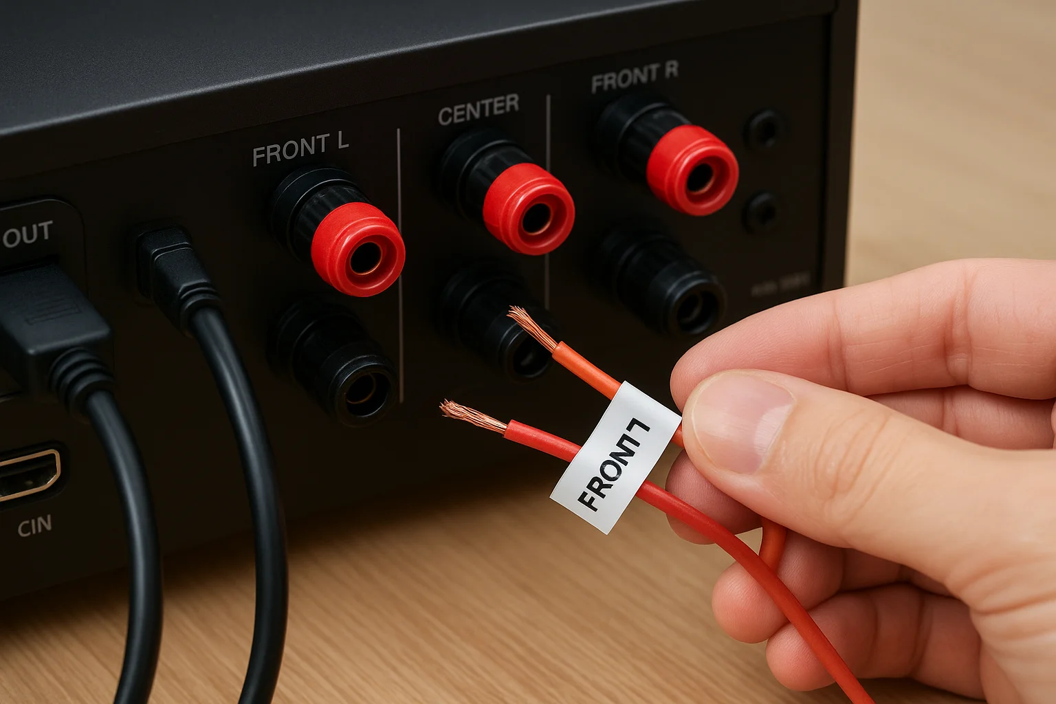 Route speaker wire from the receiver