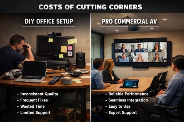 Commercial AV vs DIY Office Setups: The Real Cost Comparison
