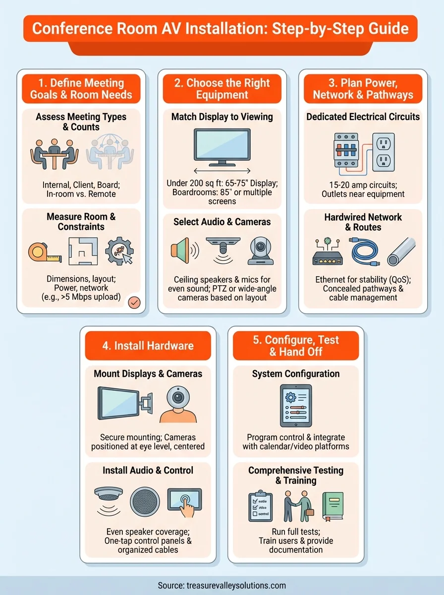 conference room av installation infographic