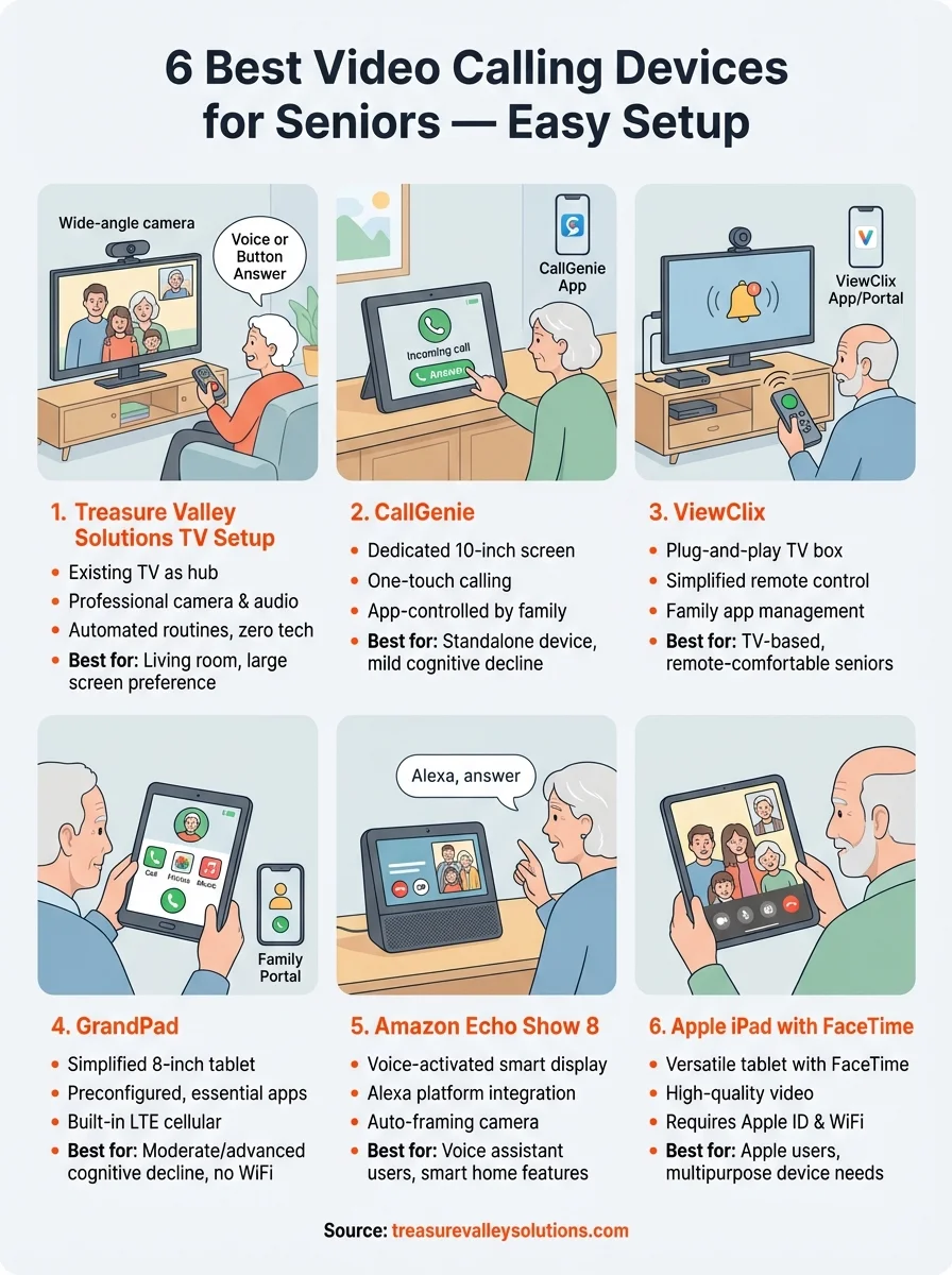 video calling devices for seniors infographic