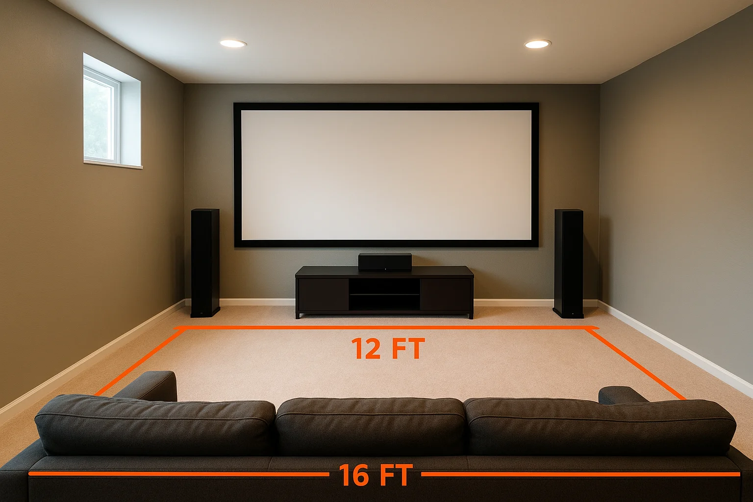 Match room dimensions to screen size