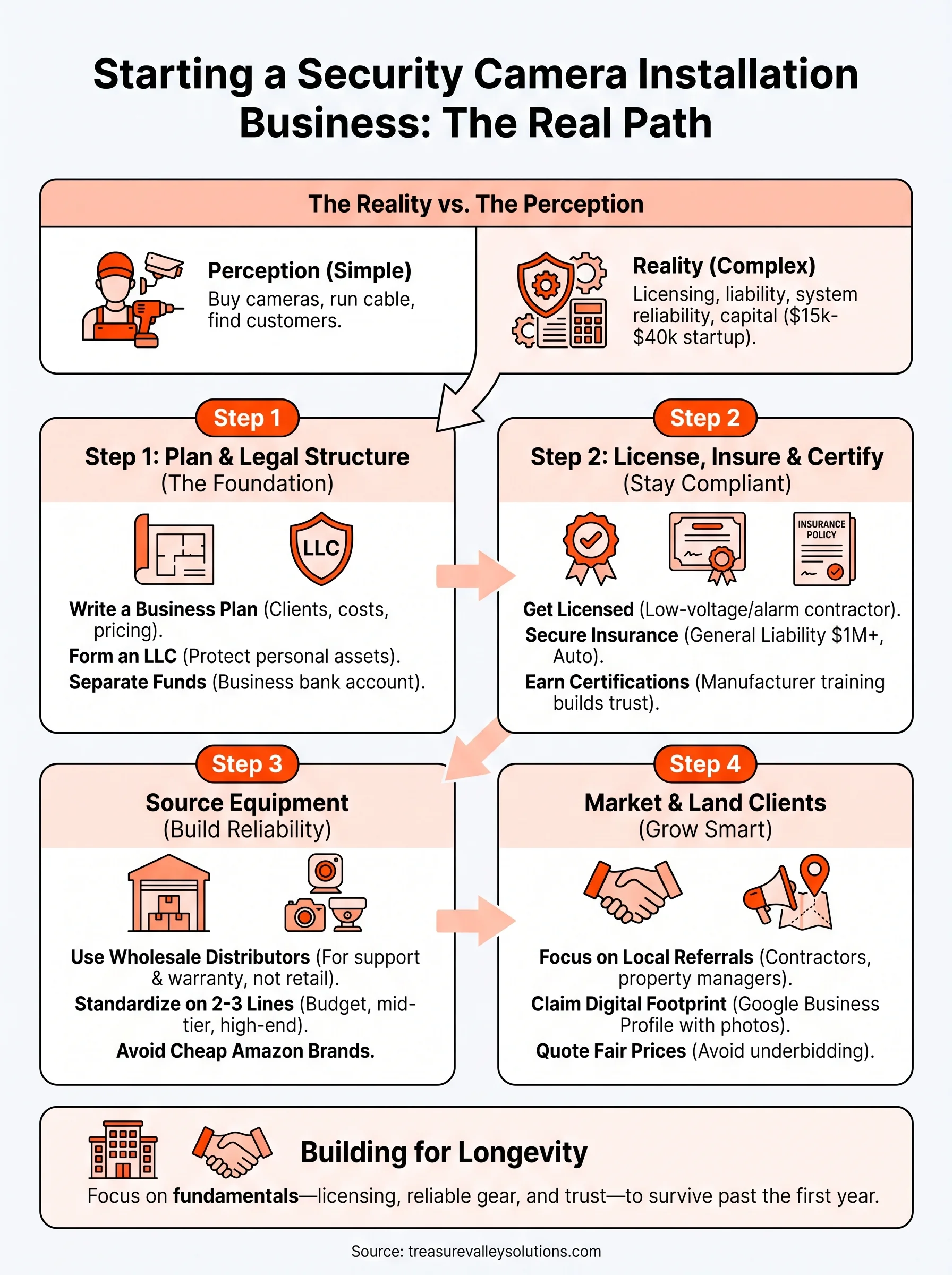 security camera installation business infographic