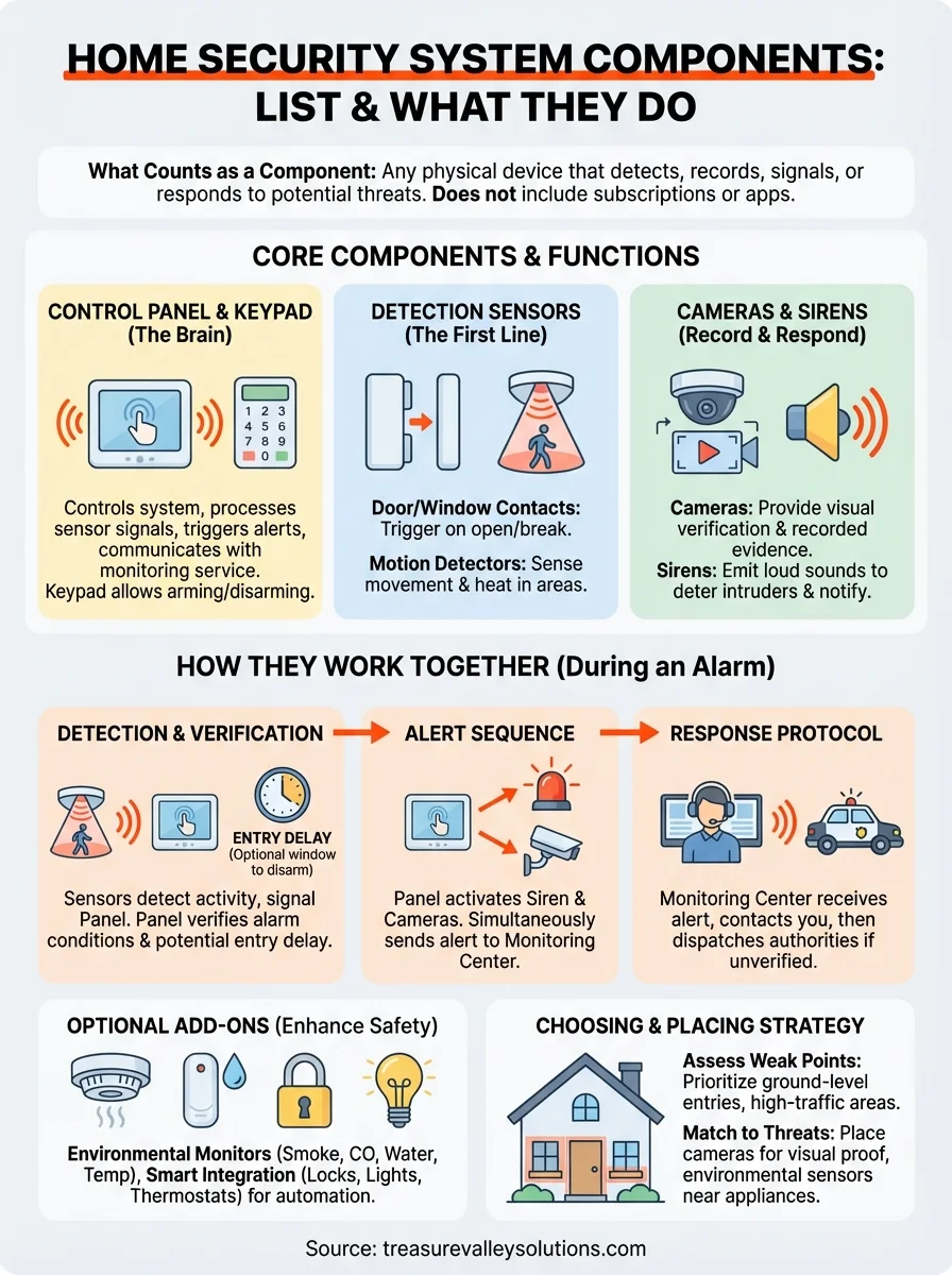 home security system components infographic