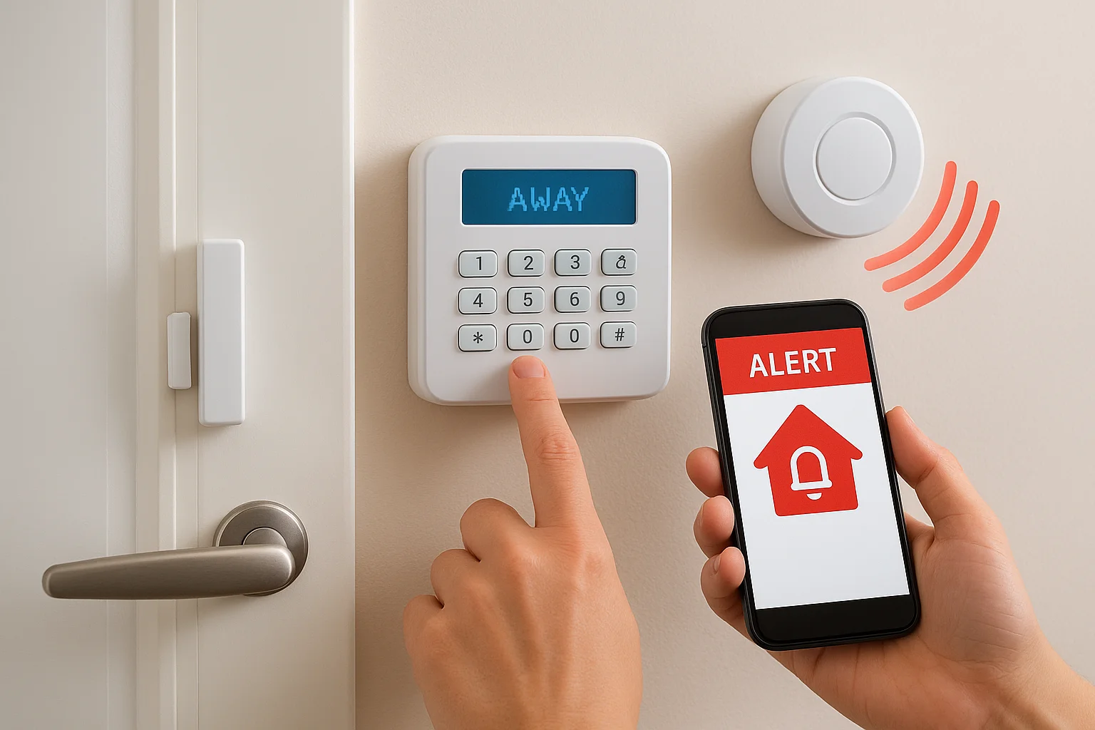 The alarm sequence from trigger to response