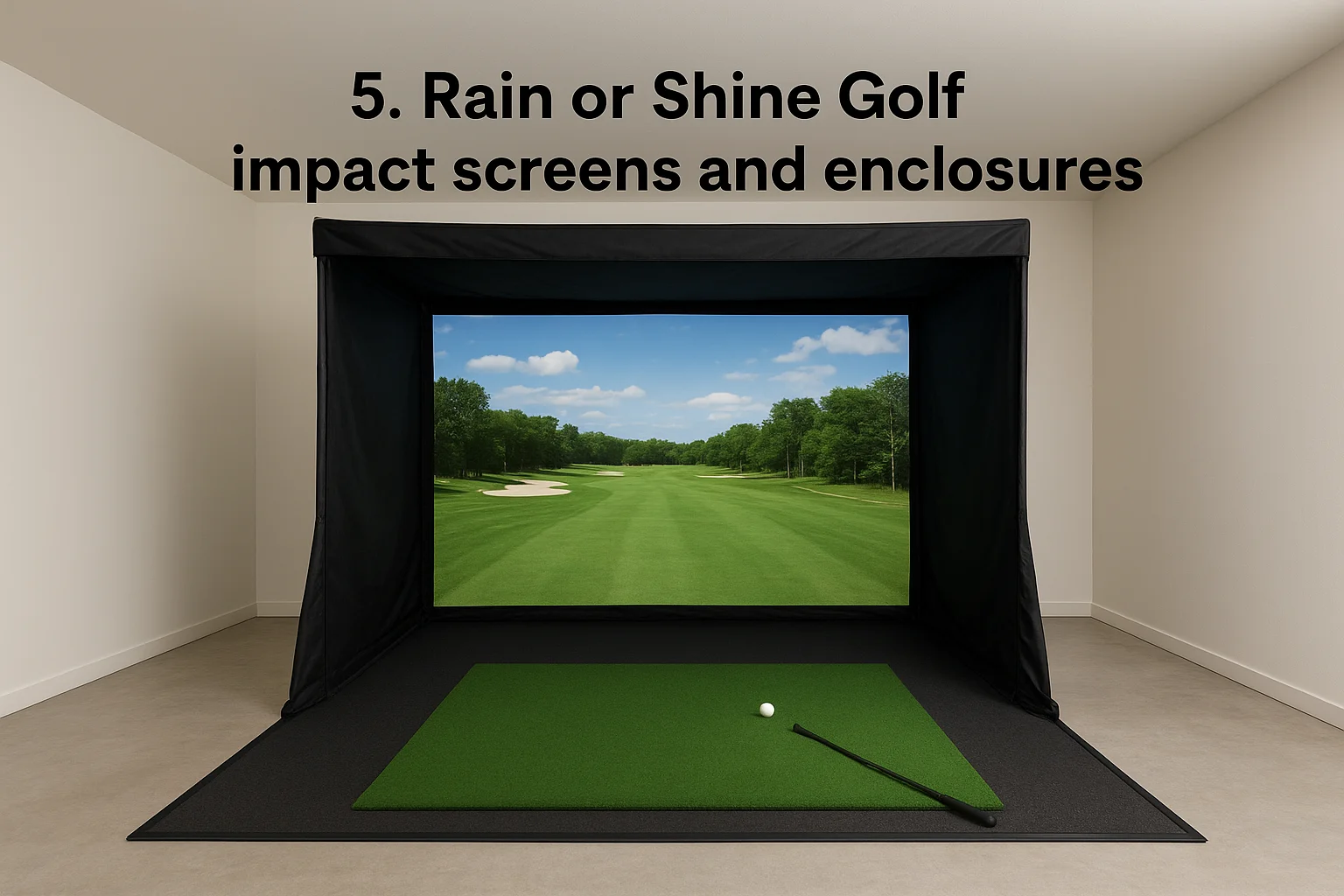 5. Rain or Shine Golf impact screens and enclosures