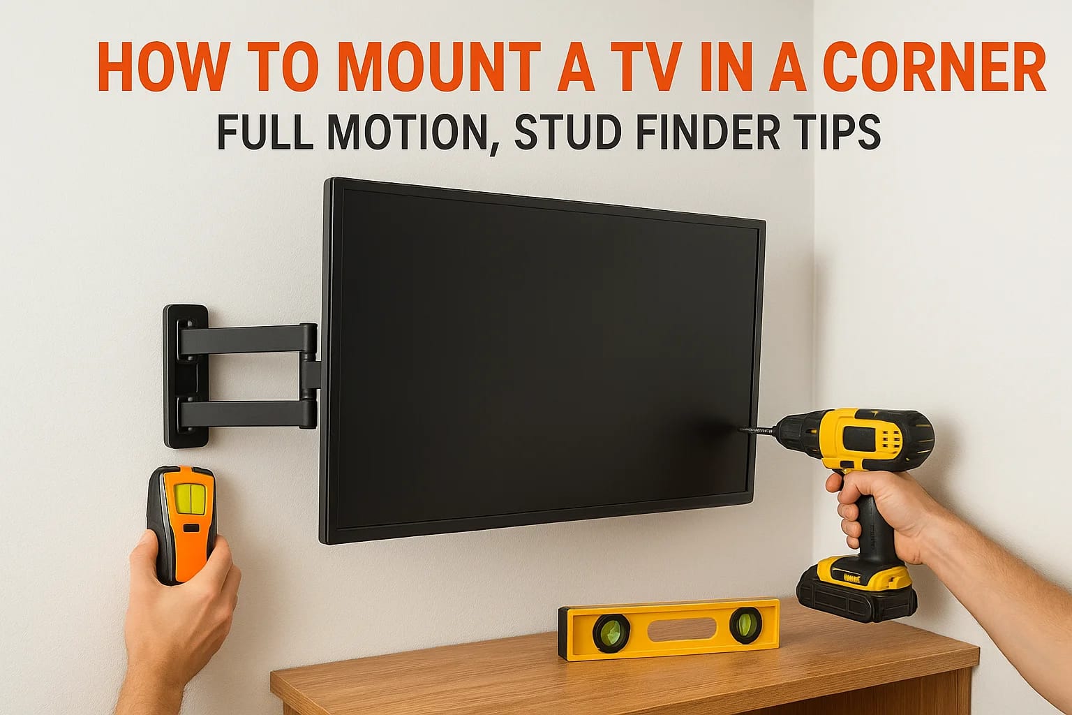 How to Mount a TV in a Corner: Full Motion, Stud Finder Tips